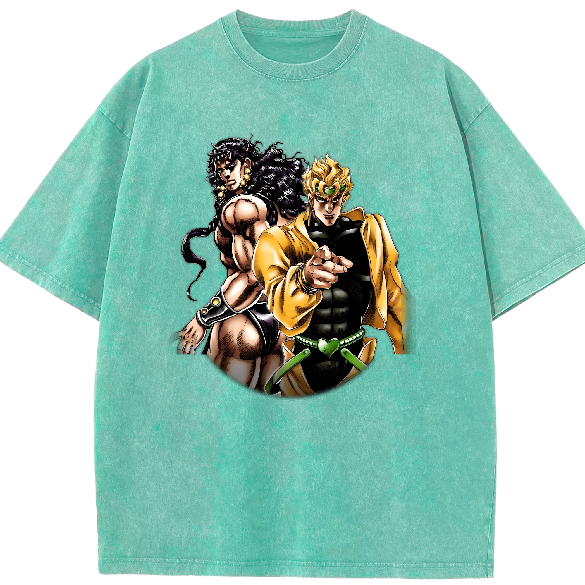 （画像用） ジョジョの奇妙な冒険 ディオ?ブランドー JoJo's Bizarre Adventure Dio Brando 綿100% ヴィンテージ風 半袖Tシャツ（フロントプリント）